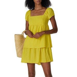 ✨ Rent the Runway✨Yellow Tiered Mini Dress